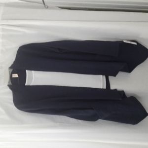 HUE Cardigan Size L Indigo Handkerchief Open Thermal Lounge comfy